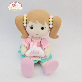 Boneca Chuva de Benção sentada 18cm opções de nuvem com carinha ou nuvem bordada o nome da criança
